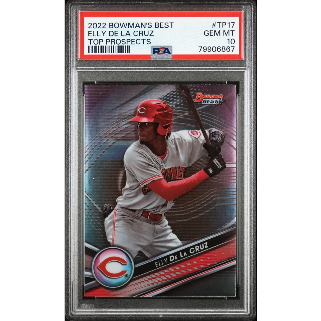 Graded Elly De La Cruz 2022 Bowman’s Best Rookie Card in PSA case