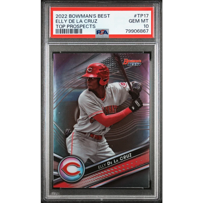 Graded Elly De La Cruz 2022 Bowman’s Best Rookie Card in PSA case