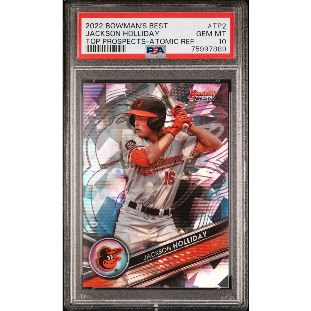 Jackson Holliday 2022 Bowman Best card PSA graded Gem Mint 10 for collectors