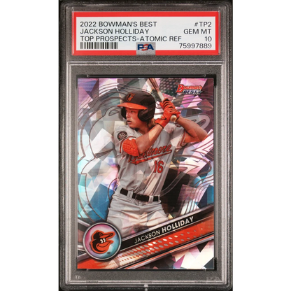 Jackson Holliday 2022 Bowman Best card PSA graded Gem Mint 10 for collectors