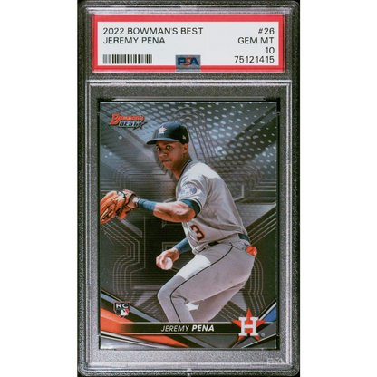 Graded 2022 Topps Bowmans Best Jeremy Pena #26 Rookie RC Baseball Card PSA 10 Gem Mint | Hall of Fame Sports Memorabilia | vintageantiquesgifts.com