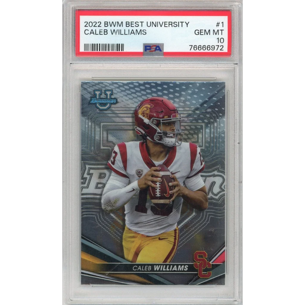Graded 2022 Topps Bowmans Best University Caleb Williams #1 Rookie RC Football Card PSA 10 Gem Mint | Hall of Fame Sports Memorabilia | vintageantiquesgifts.com