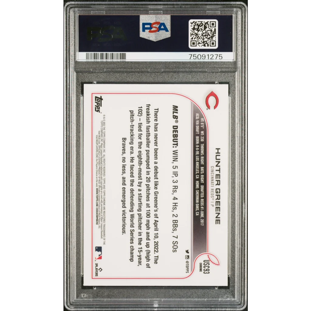 Graded Hunter Greene Rookie Card from the Survives Authentication Gauntlet product