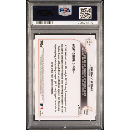 Graded 2022 Topps Chrome Update Jeremy Pena #USC126 Rookie RC Baseball Card PSA 10 Gem Mint | PSA 10 Gem Mint Graded Rookie Card | vintageantiquesgifts.com