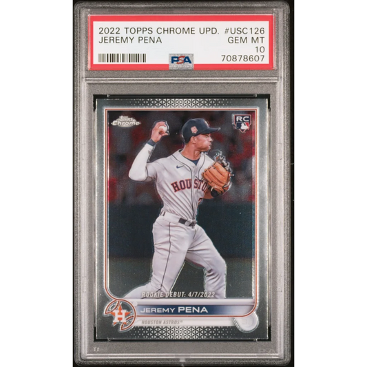 Graded 2022 Topps Chrome Update Jeremy Pena #USC126 Rookie RC Baseball Card PSA 10 Gem Mint | Hall of Fame Sports Memorabilia | vintageantiquesgifts.com