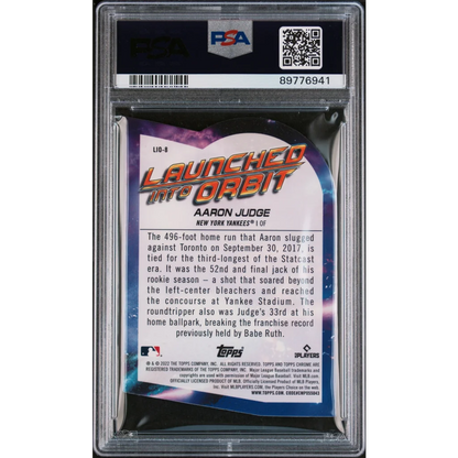 PSA graded Aaron Judge baseball card in protective slab for collectors