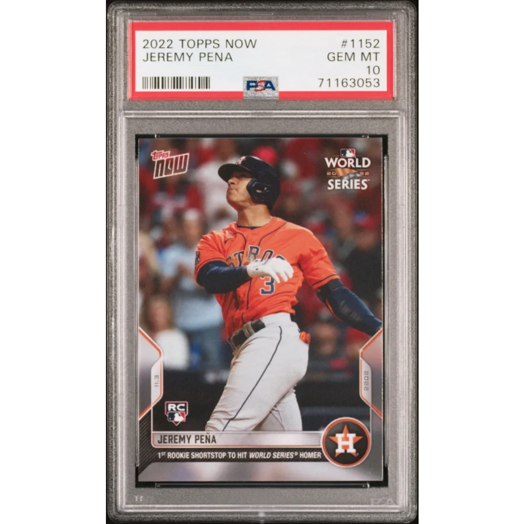 Graded 2022 Topps Now Jeremy Pena #1152 Rookie RC Baseball Card PSA 10 Gem Mint | Hall of Fame Sports Memorabilia | vintageantiquesgifts.com