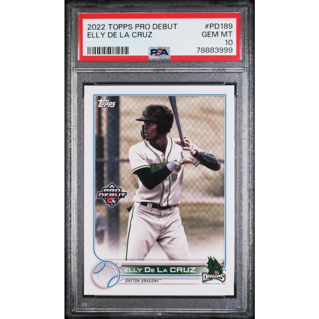 High-quality PSA graded 2022 Topps Pro Debut Elly De La Cruz baseball card