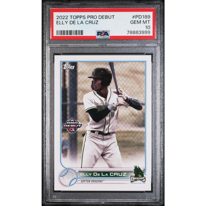 Graded 2022 Topps Pro Debut Elly De La Cruz #PD189 Rookie RC Baseball Card PSA 10 Gem Mint | Hall of Fame Sports Memorabilia | vintageantiquesgifts.com