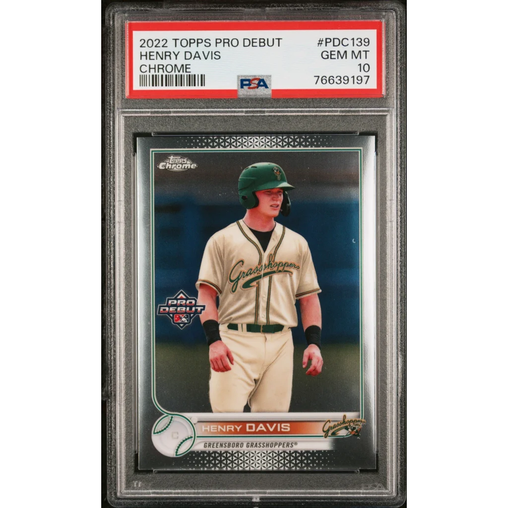 Graded 2022 Topps Pro Debut Henry Davis Chrome Baseball Card in PSA holder