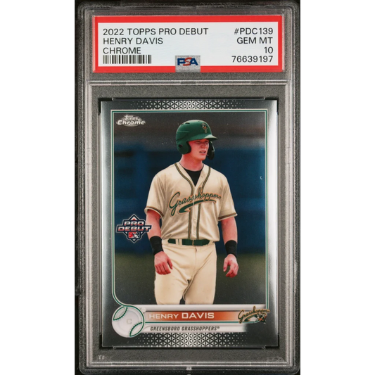 Graded 2022 Topps Pro Debut Henry Davis Chrome Baseball Card in PSA holder