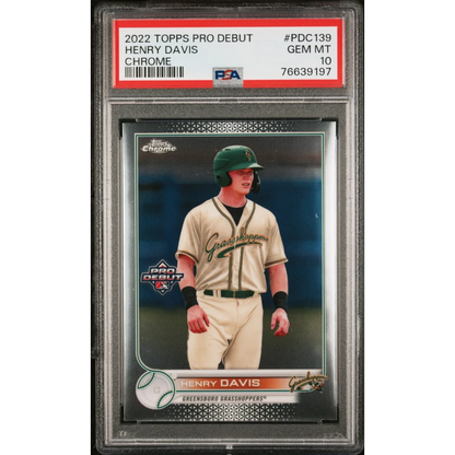 Graded 2022 Topps Pro Debut Henry Davis #PDC139 Chrome Rookie RC Baseball Card PSA 10 Gem Mint | Hall of Fame Sports Memorabilia | vintageantiquesgifts.com