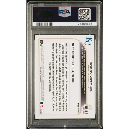 Graded 2022 Topps Update Bobby Witt Jr. #US187 Rookie RC Baseball Card PSA 10 Gem Mint | PSA 10 Gem Mint Graded Rookie Card | vintageantiquesgifts.com