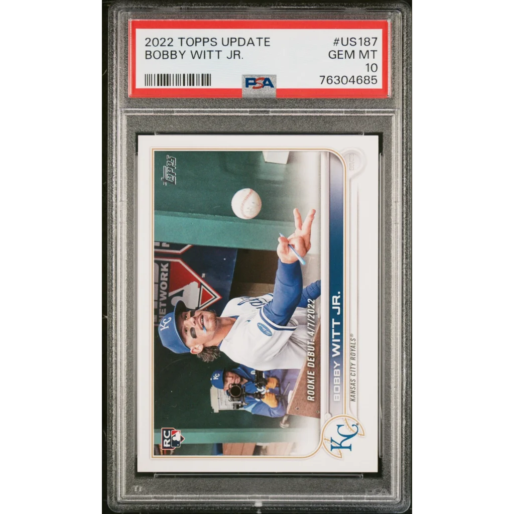 Graded 2022 Topps Update Bobby Witt Jr. #US187 Rookie RC Baseball Card PSA 10 Gem Mint | Hall of Fame Sports Memorabilia | vintageantiquesgifts.com