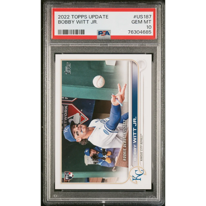 Graded 2022 Topps Update Bobby Witt Jr. #US187 Rookie RC Baseball Card PSA 10 Gem Mint | Hall of Fame Sports Memorabilia | vintageantiquesgifts.com