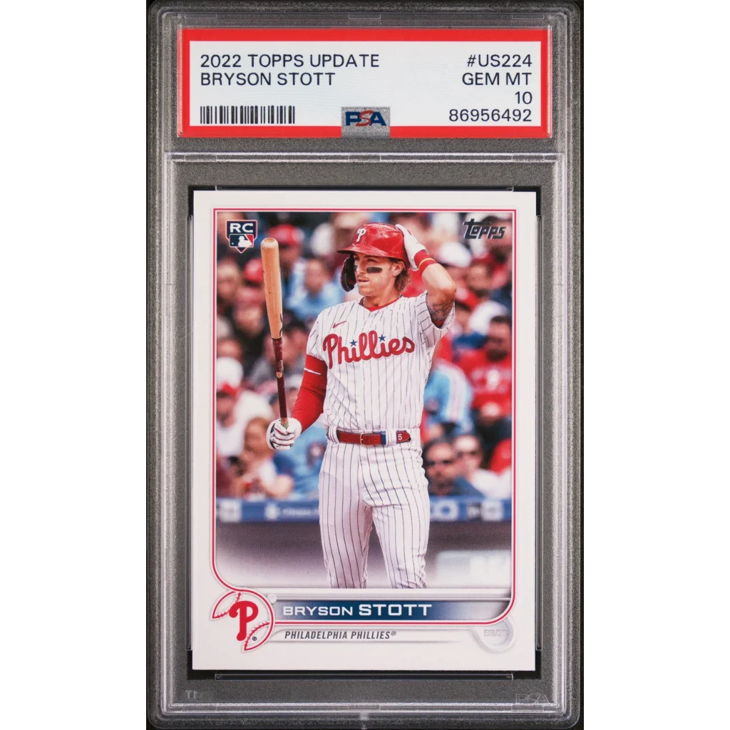 Graded 2022 Topps Update Bryson Stott #US224 Rookie RC Baseball Card PSA 10 Gem Mint | Hall of Fame Sports Memorabilia | vintageantiquesgifts.com