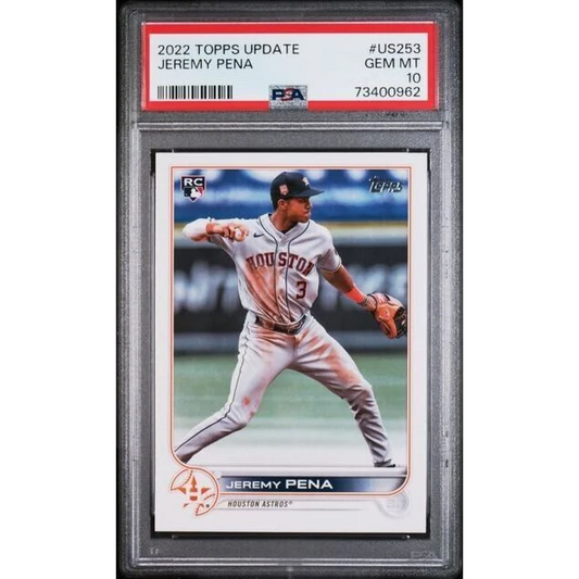 Graded 2022 Topps Update Jeremy Pena #US253 Rookie RC Baseball Card PSA 10 Gem Mint | Hall of Fame Sports Memorabilia | vintageantiquesgifts.com