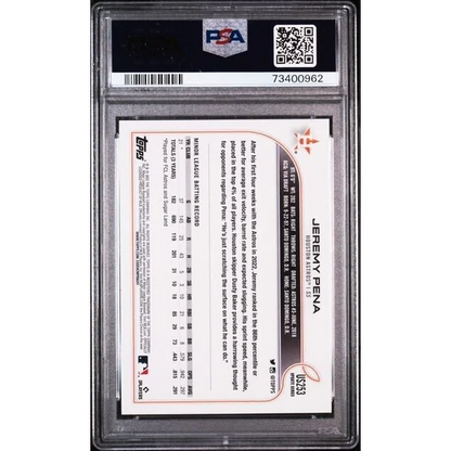 Graded 2022 Topps Update Jeremy Pena US253 Rookie PSA 10 Gem Mint slab