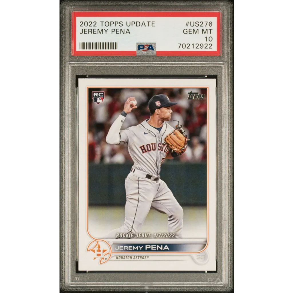 Graded 2022 Topps Update Jeremy Pena #US276 Rookie RC Baseball Card PSA 10 Gem Mint | Hall of Fame Sports Memorabilia | vintageantiquesgifts.com