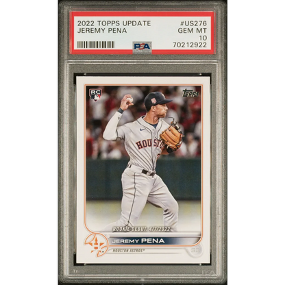 Graded 2022 Topps Update Jeremy Pena #US276 Rookie RC Baseball Card PSA 10 Gem Mint | Hall of Fame Sports Memorabilia | vintageantiquesgifts.com