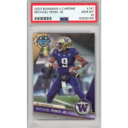 Graded PSA 10 Gem Mint 2023 Bowman U Chrome Michael Penix Jr Rookie RC Card