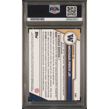 Graded 2023 Bowman U Chrome Michael Penix Jr. #141 Xfractor Rookie RC Football Card PSA 10 Gem Mint | PSA 10 Gem Mint Graded Rookie Card | vintageantiquesgifts.com
