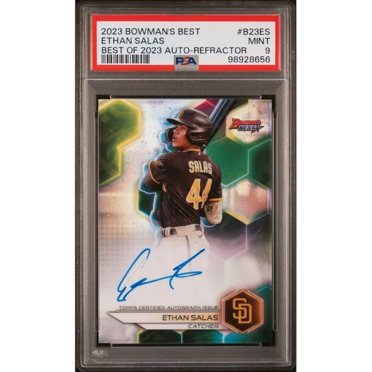 Graded 2023 Bowman's Best Ethan Salas #B23ES Best of 2023 Auto Refractor Rookie RC Baseball Card PSA 9 Mint | Hall of Fame Sports Memorabilia | vintageantiquesgifts.com