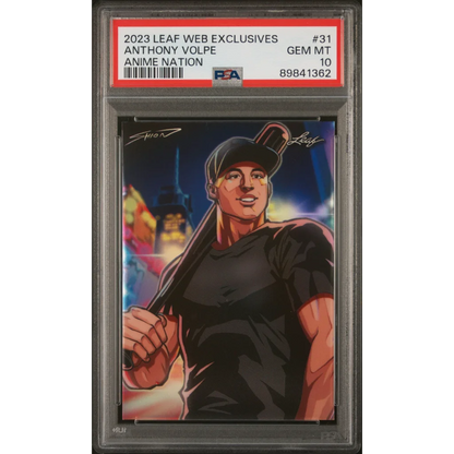 Graded PSA 10 Gem Mint 2023 Leaf Anthony Volpe Anime Nation #31 RC Card