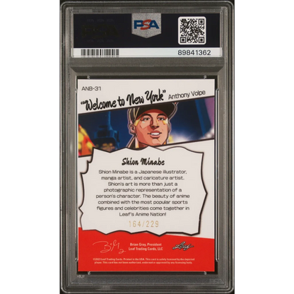 PSA 10 Graded 2023 Leaf Anthony Volpe #31 Anime Nation Rookie Card Slab 89841362
