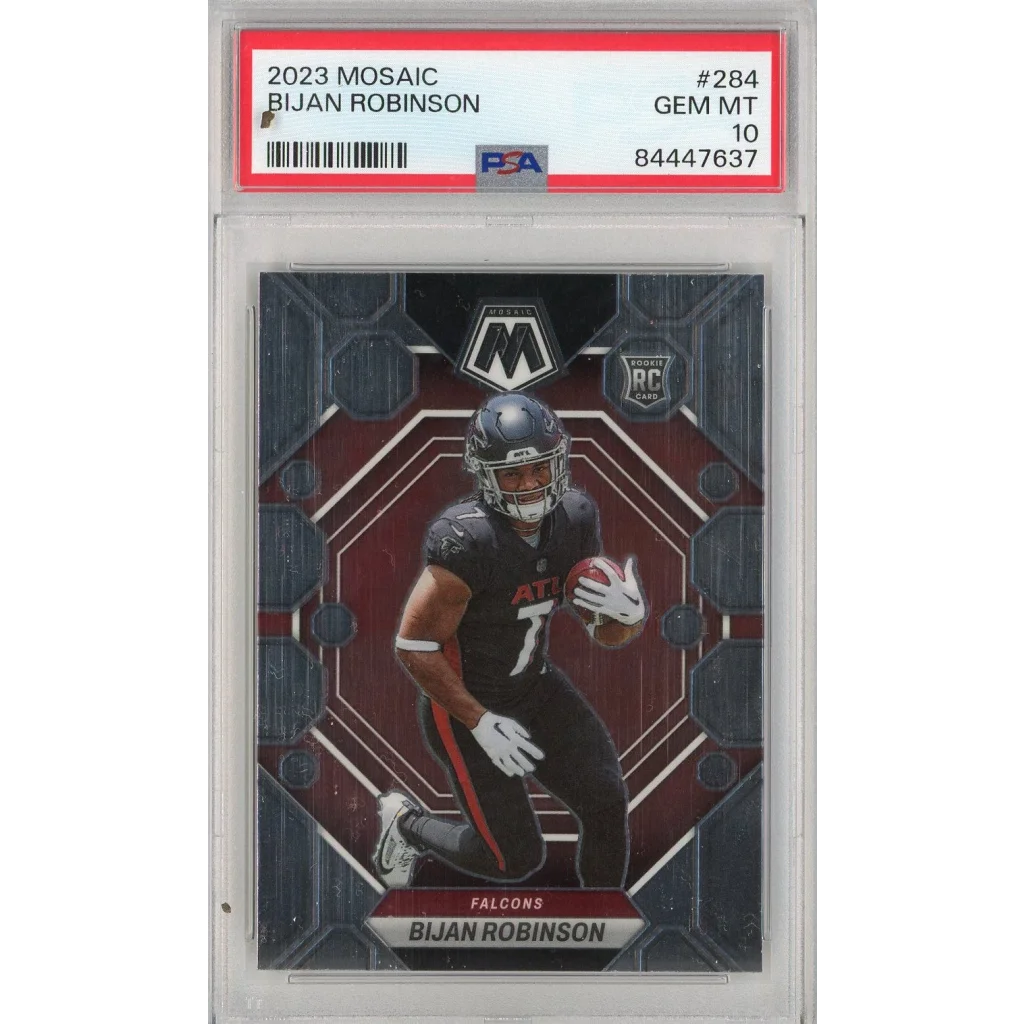 PSA graded Bijan Robinson rookie card for sale, authentic football card collectible