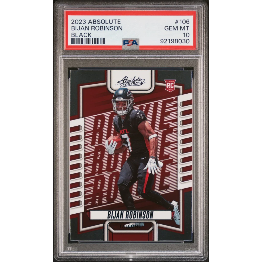 PSA Graded 2023 Absolute Bijan Robinson football trading card for sale