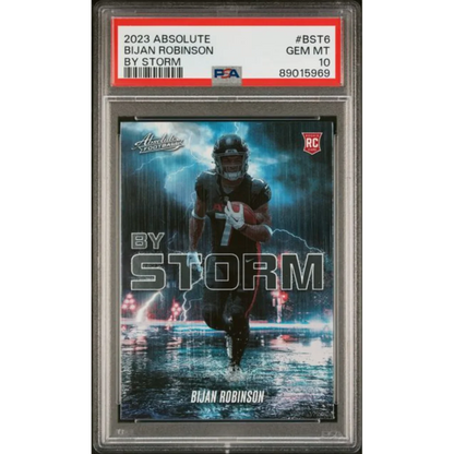 Graded PSA 10 Gem Mint 2023 Panini Absolute Bijan Robinson By Storm rookie card