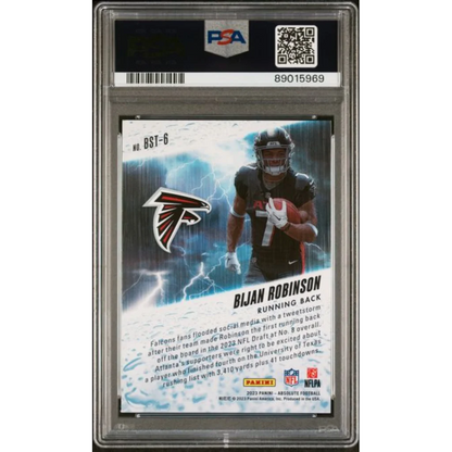 Graded PSA 10 2023 Panini Absolute Bijan Robinson #BST6 Rookie Falcons RC