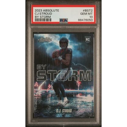Graded 2023 Panini Absolute CJ Stroud #BST2 By Storm Rookie RC Football Card PSA 10 Gem Mint | Hall of Fame Sports Memorabilia | vintageantiquesgifts.com