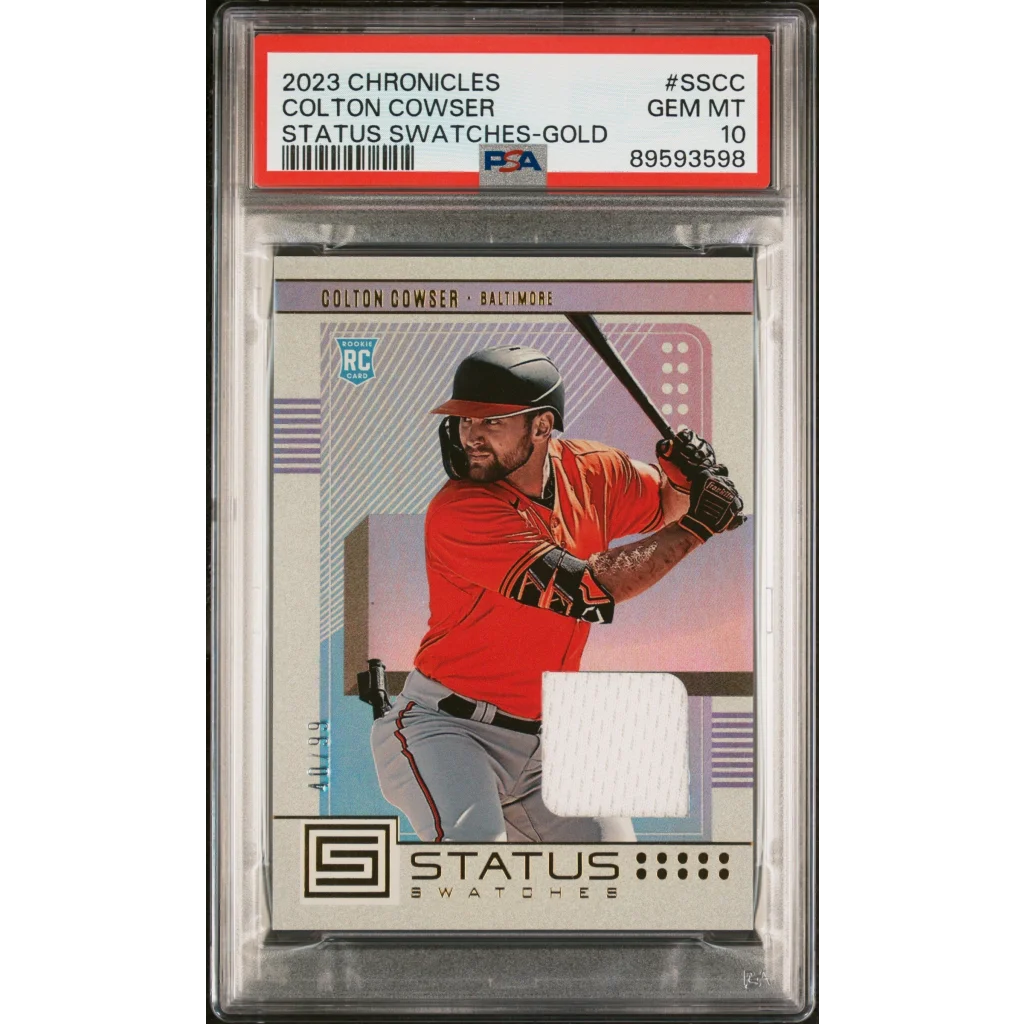 Graded 2023 Panini Chronicles Colton Cowser Gold /99 RC PSA 10 Gem Mint