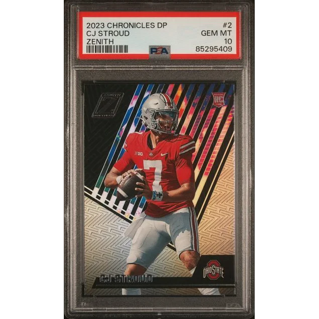 Graded 2023 Panini Chronicles DP CJ Stroud #2 Zenith Rookie RC Football Card PSA 10 Gem Mint | Hall of Fame Sports Memorabilia | vintageantiquesgifts.com