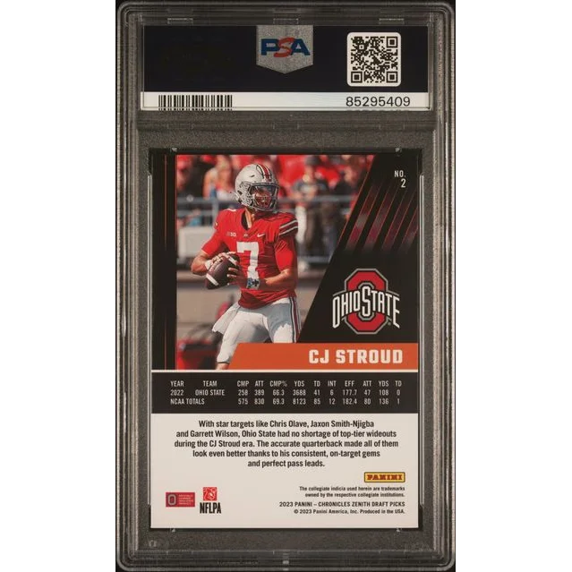 Graded 2023 Panini Chronicles DP CJ Stroud #2 Zenith Rookie RC Football Card PSA 10 Gem Mint | PSA 10 Gem Mint Graded Rookie Card | vintageantiquesgifts.com