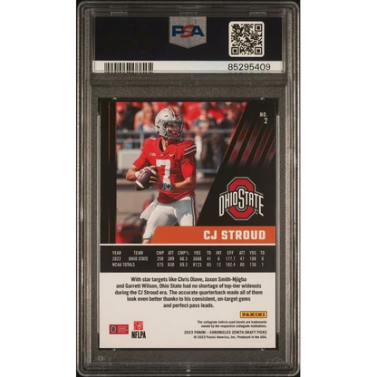 Graded 2023 Panini Chronicles DP CJ Stroud #2 Zenith Rookie RC Football Card PSA 10 Gem Mint | PSA 10 Gem Mint Graded Rookie Card | vintageantiquesgifts.com