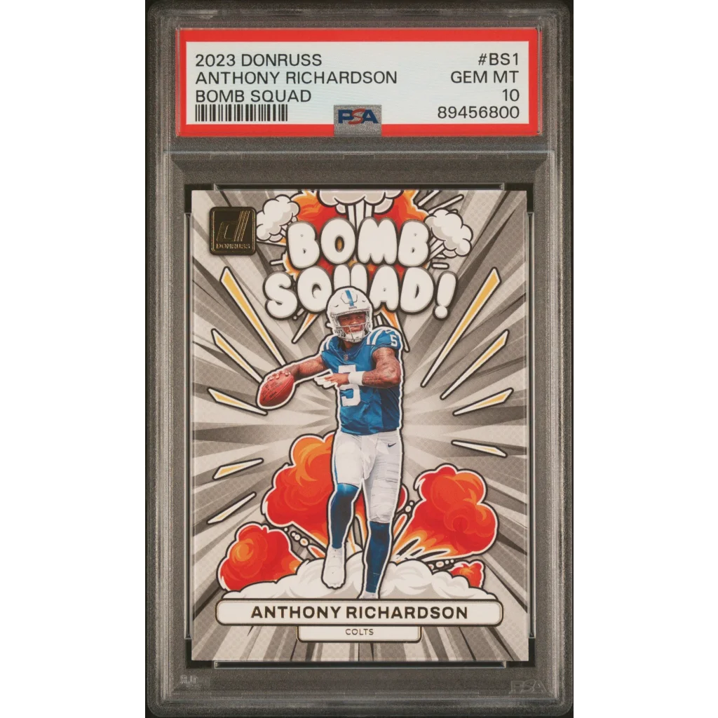 Graded 2023 Panini Donruss Anthony Richardson #BS1 Bomb Squad Rookie RC Football Card PSA 10 Gem Mint | Hall of Fame Sports Memorabilia | vintageantiquesgifts.com