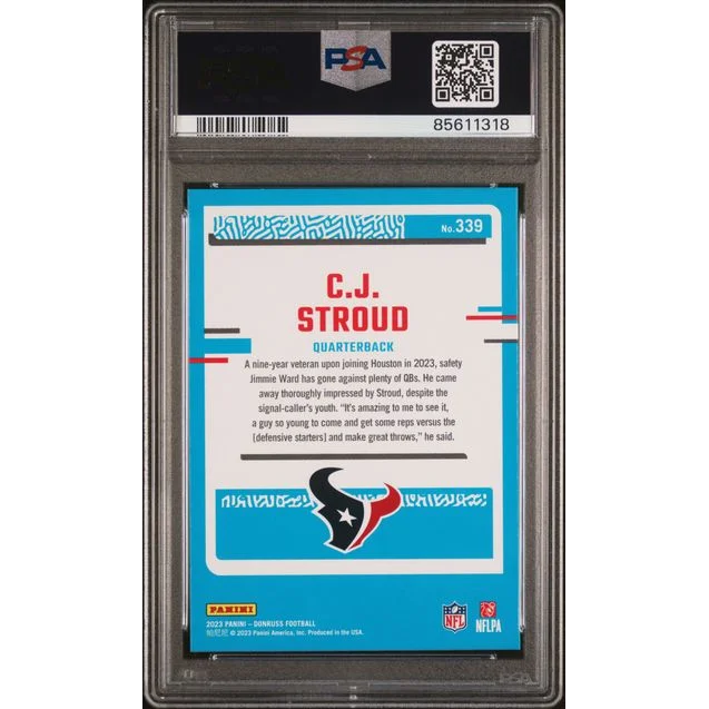 Graded PSA 10 2023 Panini Donruss CJ Stroud #339 Rookie RC Football Card