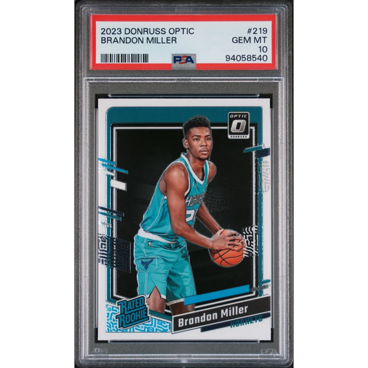 PSA Graded Brandon Miller Rookie Card 2023 Panini Donruss Optic basketball card