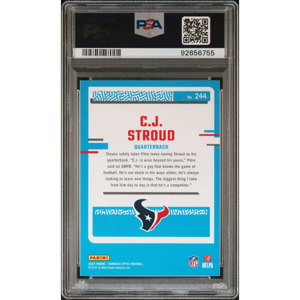 Graded 2023 Panini Donruss Optic CJ Stroud #244 Rookie RC PSA 10