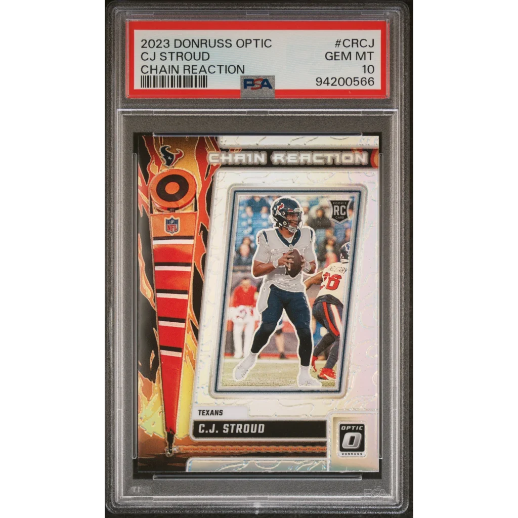 Graded 2023 Panini Donruss Optic CJ Stroud #CRCJ Chain Reaction Rookie RC Football Card PSA 10 Gem Mint | Hall of Fame Sports Memorabilia | vintageantiquesgifts.com