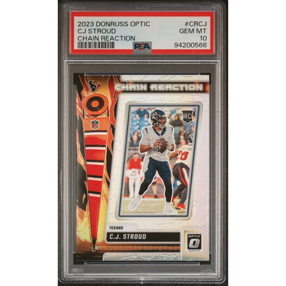 Graded 2023 Panini Donruss Optic CJ Stroud #CRCJ Chain Reaction Rookie RC Football Card PSA 10 Gem Mint | Hall of Fame Sports Memorabilia | vintageantiquesgifts.com
