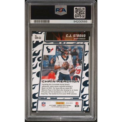 Graded 2023 Panini Donruss Optic CJ Stroud #CRCJ Chain Reaction Rookie RC Football Card PSA 10 Gem Mint | PSA 10 Gem Mint Graded Rookie Card | vintageantiquesgifts.com