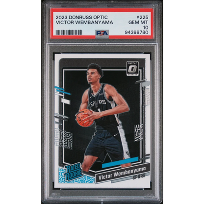 Graded PSA 10 2023 Panini Donruss Optic Victor Wembanyama #225 Rookie Card