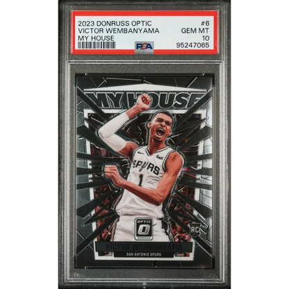 2023 Donruss Optic Victor Wembanyama My House rookie card PSA graded by professional sports authenticator