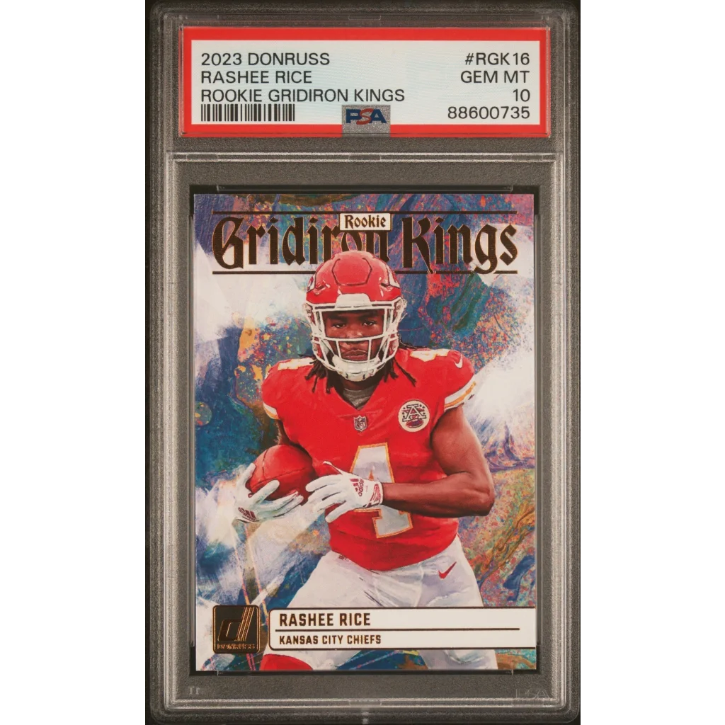 PSA Graded Rashee Rice Rookie Card Chiefs Gridiron Kings Treasure 2023 Donruss football