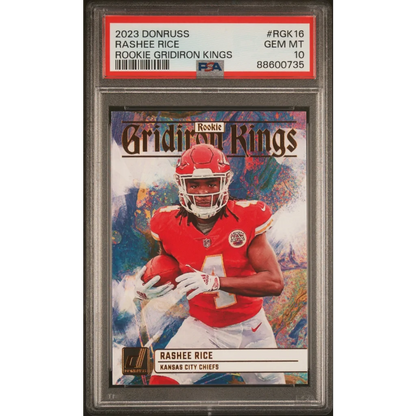PSA Graded Rashee Rice Rookie Card Chiefs Gridiron Kings Treasure 2023 Donruss football