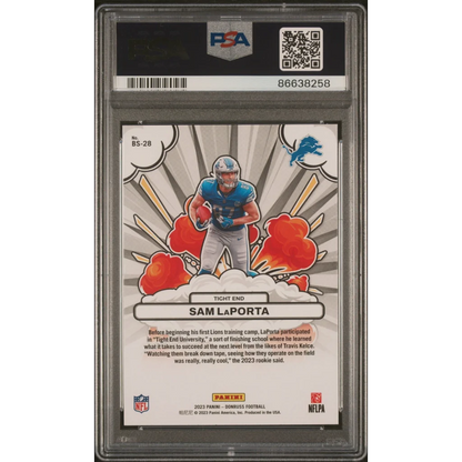 Graded 2023 Panini Donruss Sam LaPorta #BS28 Bomb Squad Rookie RC Football Card PSA 10 Gem Mint | PSA 10 Gem Mint Graded Rookie Card | vintageantiquesgifts.com